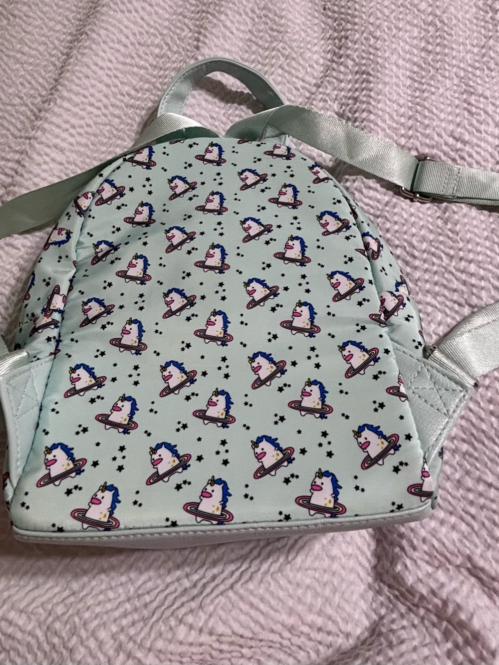 Cute Mint Unicorn Print Backpack - Women - Picture 6 of 9
